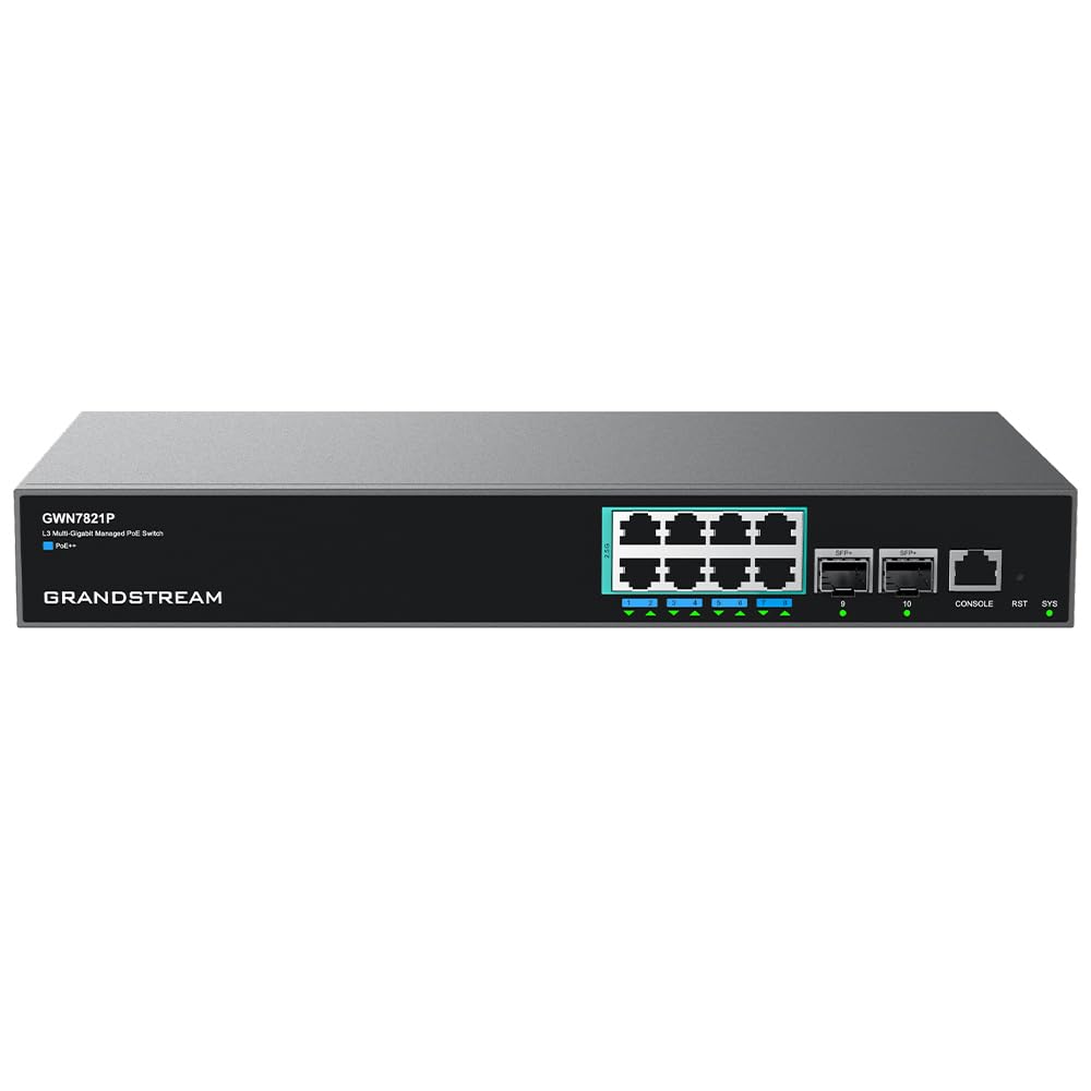 Grandstream GWN7821P 8-Port 2,5 Gigabit PoE+ SFP+ L3 Switch (GWN7821P)