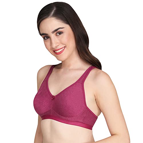 Image of Women Non Padded Bra - Made of Pure Cotton Full Coverage Non Wired Seamless Pushup Soft Cup for T-Shirt Saree Dress Sports Garment for Daily Use Everyday