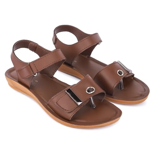 Image of Ango Women Minimal Black Flats Sandals with Premium Metallic Finish with Cushioned Sole