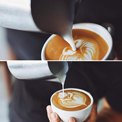 Stainless Steel Milk Frothing Pitcher Cappuccino Pitcher Pouring Jug Espresso Cup Creamer Cup for Latte Art, 20 Ounce (600 ML) - Thumbnail 7