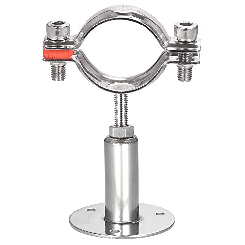 sourcing map Wall Mount Ceiling Mount Pipe Support, 304 Stainless Steel Adjustable Pipe Bracket Clamp for 42-45mm Pipe