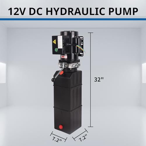 Image of 16 Quart 4 Gallon Hydraulic Pump 220-230V Hydraulic Power Unit Hydraulic Lift 3450 RPM 2HP Single Acting Electric Hydraulic Car Lift Pump Dump Trailer Pump for Car Lifting Platforms