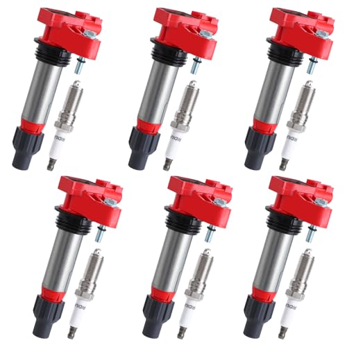 Pindex 6 Pack Ignition Coils and Iridium Spark Plugs,UF569 4