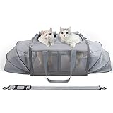 Faltbare Transportbox für Katzen und kleine Hunde, 53 x 44 x 33 cm, Transporttasche Katze oder Hunde, Transportrucksack für Katzen