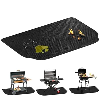 48 x 36 inch Under Grill Mat for Outdoor Grill, Double-Sided Fireproof Deck and Patio Protector Mat, BBQ Mat for Under BBQ, Fire Pit Mat Fireplace Mat, Outdoor Grill Accessories, Oil-Proof Waterproof