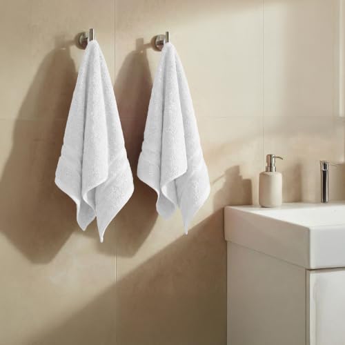 Image of MYTRIDENT Trident Hand Towels, 100% Cotton, Highly Absorbent, Super Soft, 2 Piece Hand Towel Set, 400 GSM, Hand Towel Set of 2, Gym - Spa Towel, Comfort Living Towel-Ice Grey