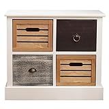 LÍNEAS CLÁSICAS, SABOR SHABBY: Las líneas sobrias y minimalistas se combinan con los acabados decapé de madera y cajones. Esto hace que la mesita de noche Rebecca sea adecuada tanto para un dormitorio vintage como para una sala de estar en mal estado.