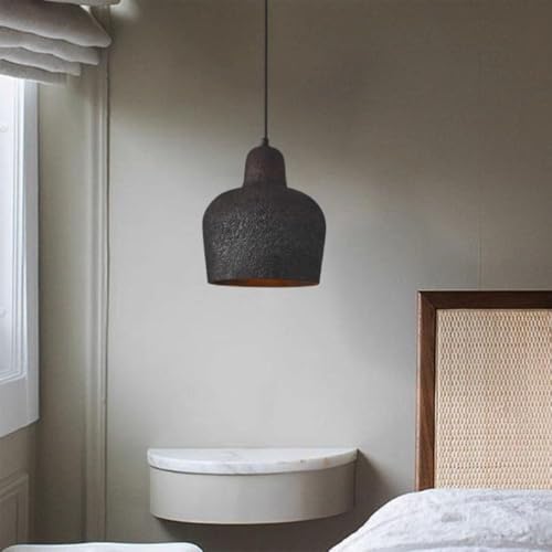 Suspension industrielle en béton et polystyrène luminaire gris pour îlot cuisine