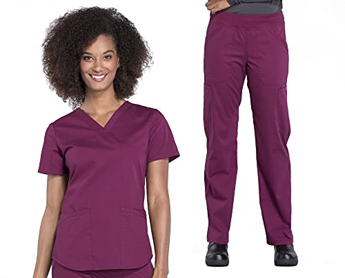 Ensemble médical bordeaux Cherokee WW665 WW170 col V taille XS petite
