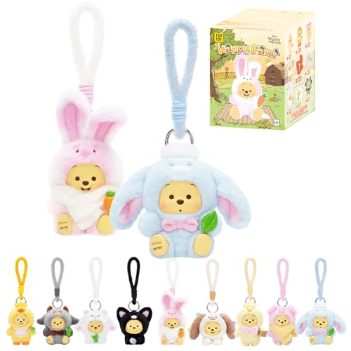 TOP TOY ディズニー(Disney) プーさん「ハッピーファーム」ぬいぐるみ ペンダント シリーズ【1ピース】ガチャガチャ ブラインド ボックス フィギュア プラモデル プレミアム おもちゃソフビ 誕生日 プレゼント くまのプーさん キャラクターコレクター向け