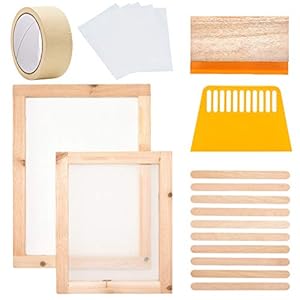 Jroyseter Siebdruck Rahmen Set, 20 Stück Holz Siebdruckrahmen Wasserdichter Transparenter Folienschutz Druck Starter…