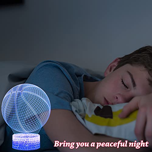 Miisong Basketball Night Light,3D Led Illusion Lamp With Remote Controller And Usb Cable 16 Colors Changeable Lights Best Birthday Xmas Gift For Basketball Player Children #TOP2