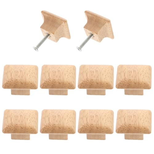 DOITOOL Lot De 10 Poignées Carrées En Bois Massif Pour Tiroirs Et Placards Finition Lisse Poignées De Meuble Cuisine Et Intérieur Accessoires Pratiques Et...