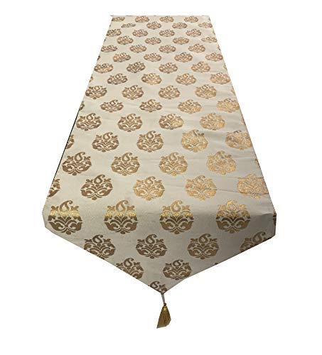 Durable Dopian Silk Table Runner 13X 70 1 Pc (Beige)