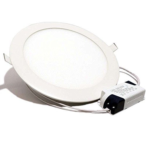 JLRLED Downlight - Led redondo extraplano, 12W, pack 5 luz fría 6500º K, 930 lm, aluminio, color blanco [Clase de eficiencia energética A++] (12)