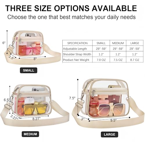 Image of USPECLARE Clear Bag for Stadium Events Clear Sports Fan Handbags Purses