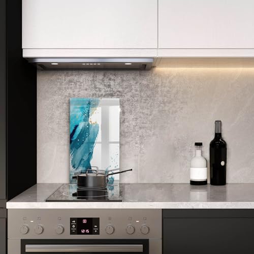 Planche à découper induction Wallfluent 30x52cm en matériau résistant taches bleues - 4