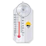 Sun Company Stickler - Micro Outdoor Window Thermometer | Easy-Mount Suction Cup | Mini Waterproof Temperature Gauge and Weather Monitor for Indoors or Outdoors