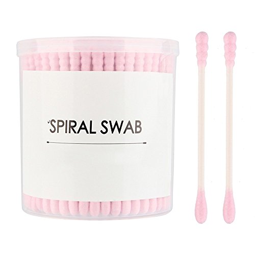 Beauty7 Double Ended Paper Stick Premium Cotton Swabs Buds Round & Spiral Shape Tip For Clean Care Beauty Makeup Cosmetic Tool