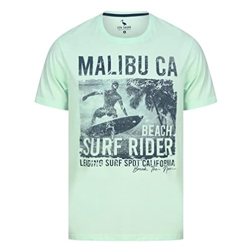 Sth. Shore Camiseta para hombre con estampado retro vintage, Surf Rider - Verde, S