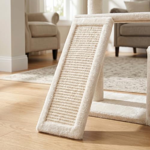 Árbol para gato con rascador y hamaca blanca miniatura 6