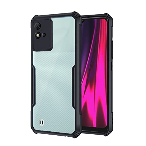 Image of Pikkme Plastic Realme Narzo 50i Back Cover Crystal Clear Transparent Back Ultra Hybrid Full Camera Protection Raised Edge with 360 Degree Protection Bumper Back Cover for Realme Narzo 50i (Black)