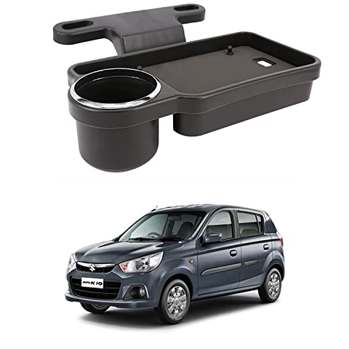 Image of Oshotto (FT-04) Foldable Car Auto Headrest Rear Back Seat Table Drink Food Cup Tray Holder Compatible with Maruti Suzuki Alto K10 - Black