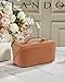 Vlando Travel Makeup Bag,Brown Leather Make up Bag,Portable Toiletry Bag with Divider and Handle,Gifts for Women (Brown)