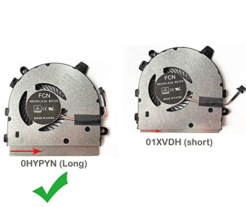Image of CPU Cooling Fan Replacement for Dell Inspiron (13-7390 2-in-1) (13-7391 2-in-1) I7391-7520BLK I7391-5537SLV 2in1 Series 023.100GI.0011 0HYPYN (Long)