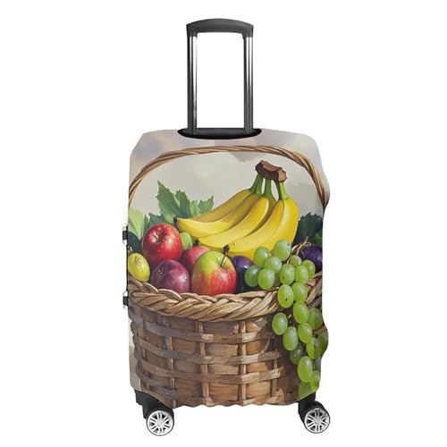 Fresh Fruits in The Basket Luggage Covers Tsa Approved Suitcase Cover Elastic Washable Luggage Sleeve Carry on Cover Protector Anti-Scratch Suitcase Protector Fits 19-30 Inch Case(L)4