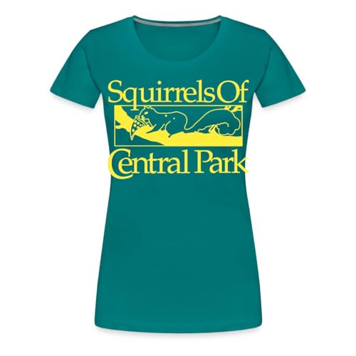 Spreadshirt Evas Shirt - Squirrels of Central Park Women’s Premium T-Shirt, M, Teal
