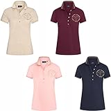 hv polo poloshirt damen xxl Lurex-Einsätze an Bündchen und Kragen