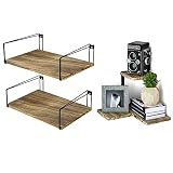 SRIWATANA Wide Floating Shelves Set of 2 and 2 Tier Corner Shelves Bundle (Contains 2 Items)