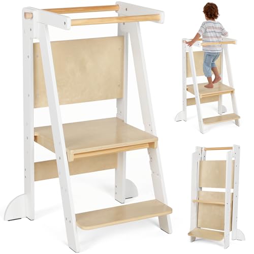 Taburete Plegable Madera Blanco Marca KIDINIX