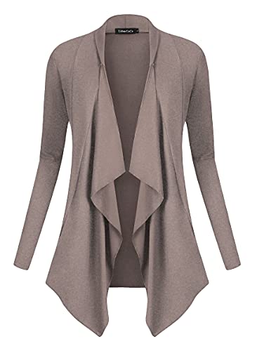 Image of Urban CoCo Women's Drape Front Open Cardigan Long Sleeve Irregular Hem