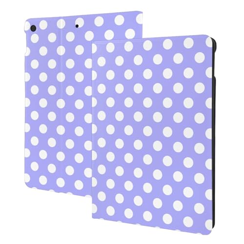 Coque iPad 10.2 violette à pois avec support folio et mise en veille pour iPad 9/8/7