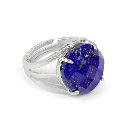 Image of Reiki Crystal Products Adjustable Rings, Round Cutting, Amethyst, Black Tourmaline, Goldstone brown, Green Jade, Lapis Lazuli, Opalite, Red Jasper, Rose Quartz, Tiger eye, Gemstone Ring