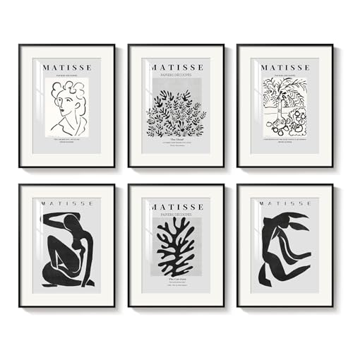 Framed Matisse Wall Art for Living Room, Set of 6
