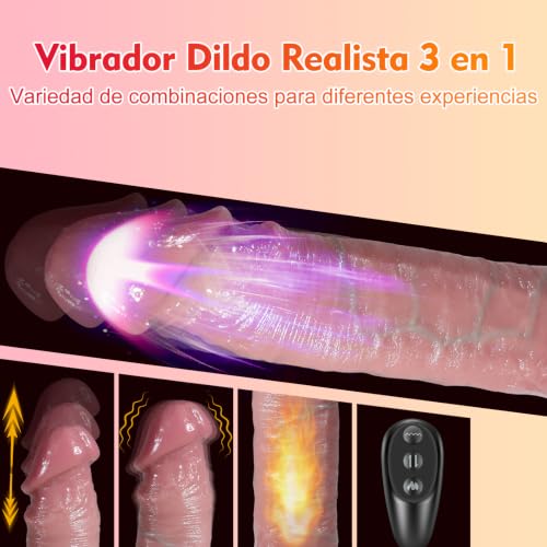 Miniatura 2 de Dildo Vibradorador Mujer Juguetes Eróticos - Consoladores Calefactores Para Mujeres Con Vibración Y Empuje, Vibradores Realistas Con Control Remoto, Consoladores Anales Juguetes Sexuales Para Hombres