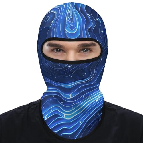 Balaclava para hombre y mujer, máscara para esquí con diseño azul eléctrico, cubreboca completo para ciclismo miniatura 1