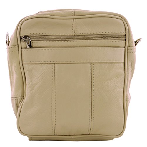 Genuine Leather Black Travel Men's Organizer Silver Fever® Handbag (Cream) #TOP3