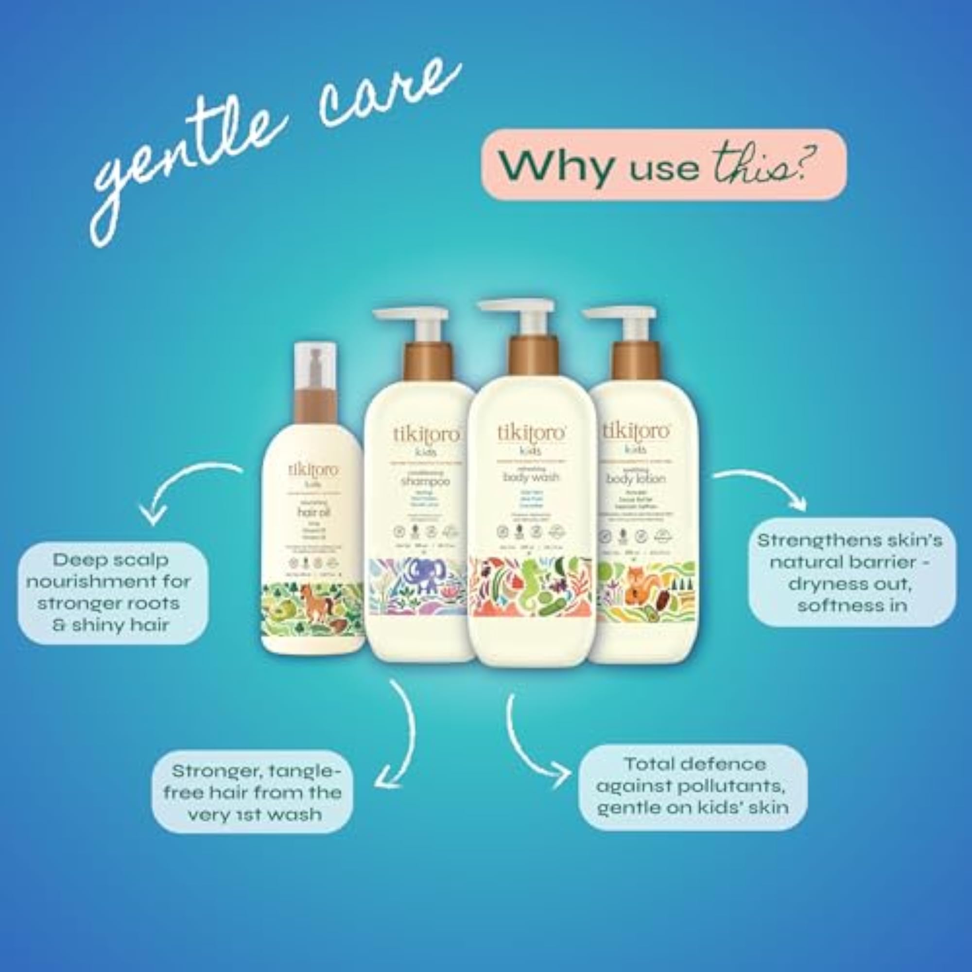 Kids Gentle Care Combo, 4 Items Set for Ages 4-10