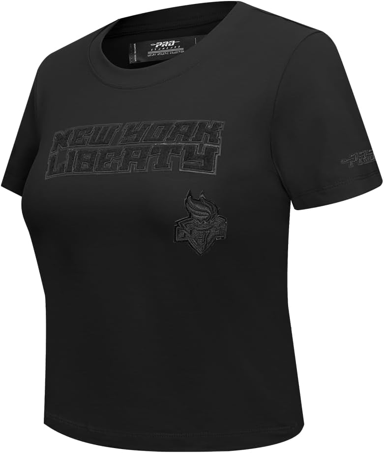 Womens WNBA Classic Triple Black Cotton Short Sleeve Slim Fit Tee