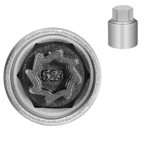524 Wheel Locking Nut Key for VW, Socket Adapter (OD 28mm-ID 25mm)