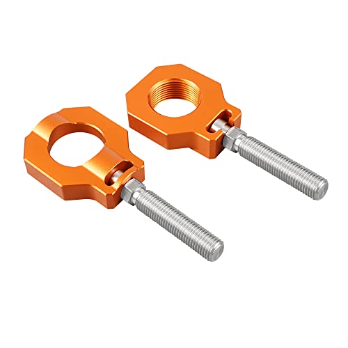 Nicecnc Orange Rear Axle Blocks Chain Adjuster Compatible With Ktm 125-450 Sx/Sx-F/Xc/Xc-F, 2013-2023,250 Sxf Factory Edition,450 Sxf Factory Edition 2015-2016,See Fitment #TOP3