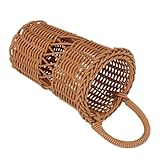 BESPORTBLE Soporte para Utensilios de Cocina Tejido Pequeño 24x13x9 Cm Cesta Organizadora de Ratán Natural Marrón Colgante para Tenedores, Cucharas y Palillos Uso en Pared y Encimera