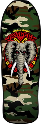 Powell Peralta Mike Vallely Elephant Reissue Skateboard Deck, Camo, 9.85