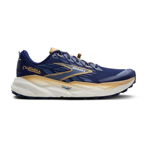 Brooks Cascadia 19 Shoes Blue Gold SS26, Size 43 - Eur - 5