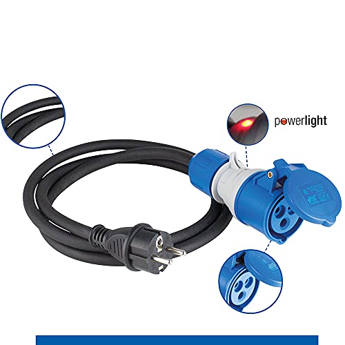 Coupleur CEE 3 pôles avec indicateur et câble adaptateur CEE camping 1.5m
