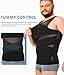 TAILONG Mens Compression Shirt Body Shaper Slimming Shirt Plus Size Gynecomastia Compression Tank Top Black
